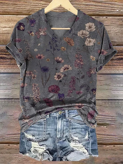 Unisex Retro Flowers Print Casual Dress