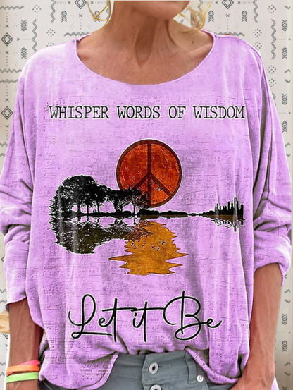 Women's Hippie Whisper Words Of Wisdom Print Casual Hoodie