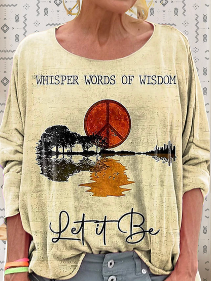 Women's Hippie Whisper Words Of Wisdom Print Casual Hoodie