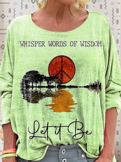 Women's Hippie Whisper Words Of Wisdom Print Casual Hoodie