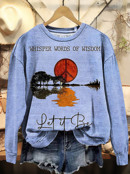 Women's Hippie Whisper Words Of Wisdom Print Casual Hoodie